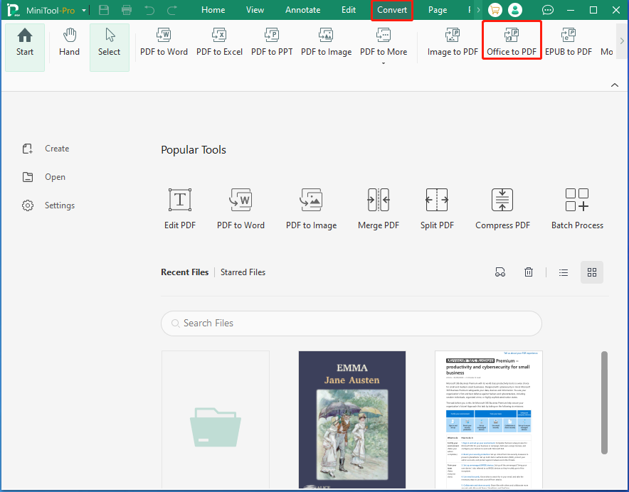 head to Office to PDF in MiniTool PDF Editor