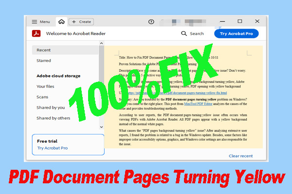 How to Fix PDF Document Pages Turning Yellow on Windows 10/11