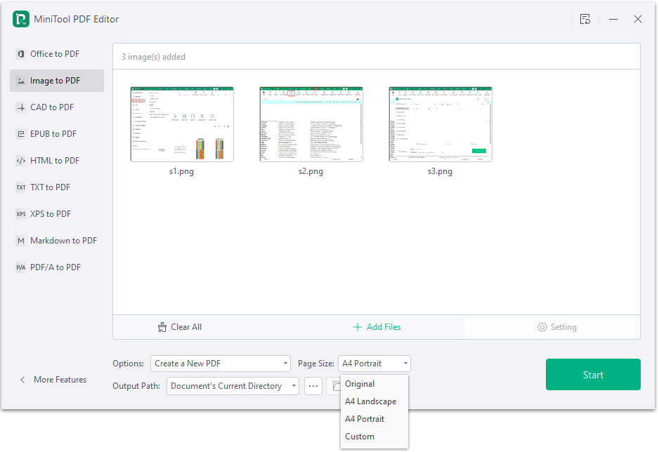 convert PNG to PPT MiniTool PDF Editor