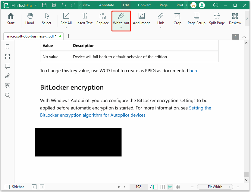 white-out content in PDF with MiniTool PDF Editor