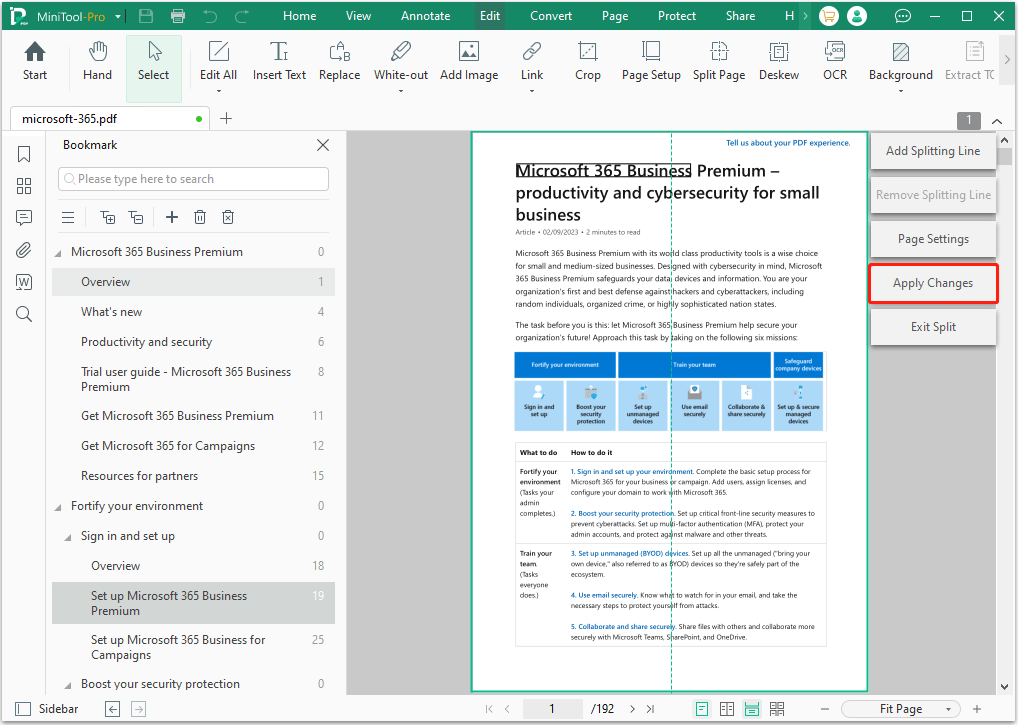 apply the PDF page split operation MiniTool PDF Editor