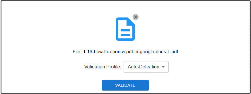 click on the VALIDATE button