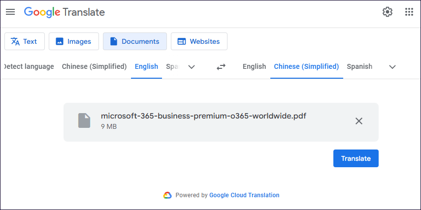 translate PDF from English to Chinese