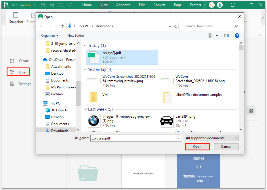 open Japanese PDF file in MiniTool PDF Editor