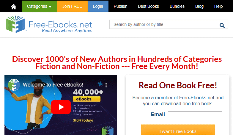 the Free-Ebooks.net interface