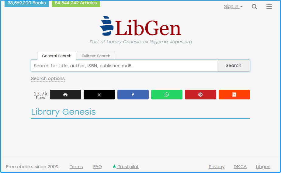 Library Genesis website