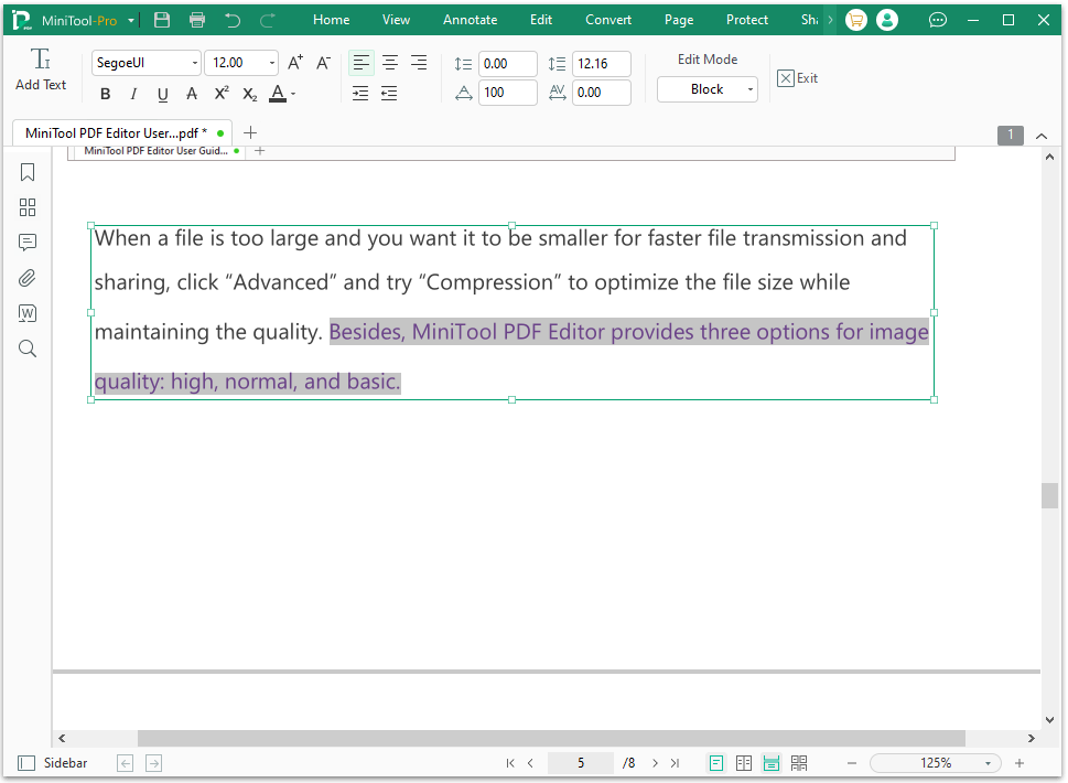 change text color in MiniTool PDF Editor