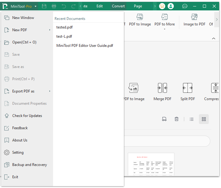 main interface of MiniTool PDF Editor