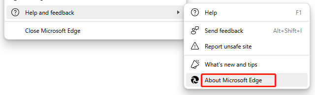 select About Microsoft Edge
