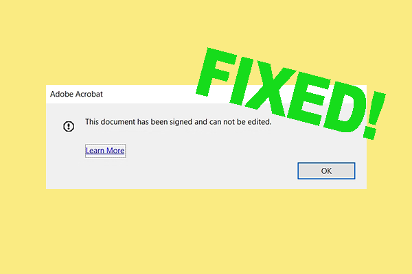 Fixed: This Document Has Been Signed and Cannot Be Edited Error