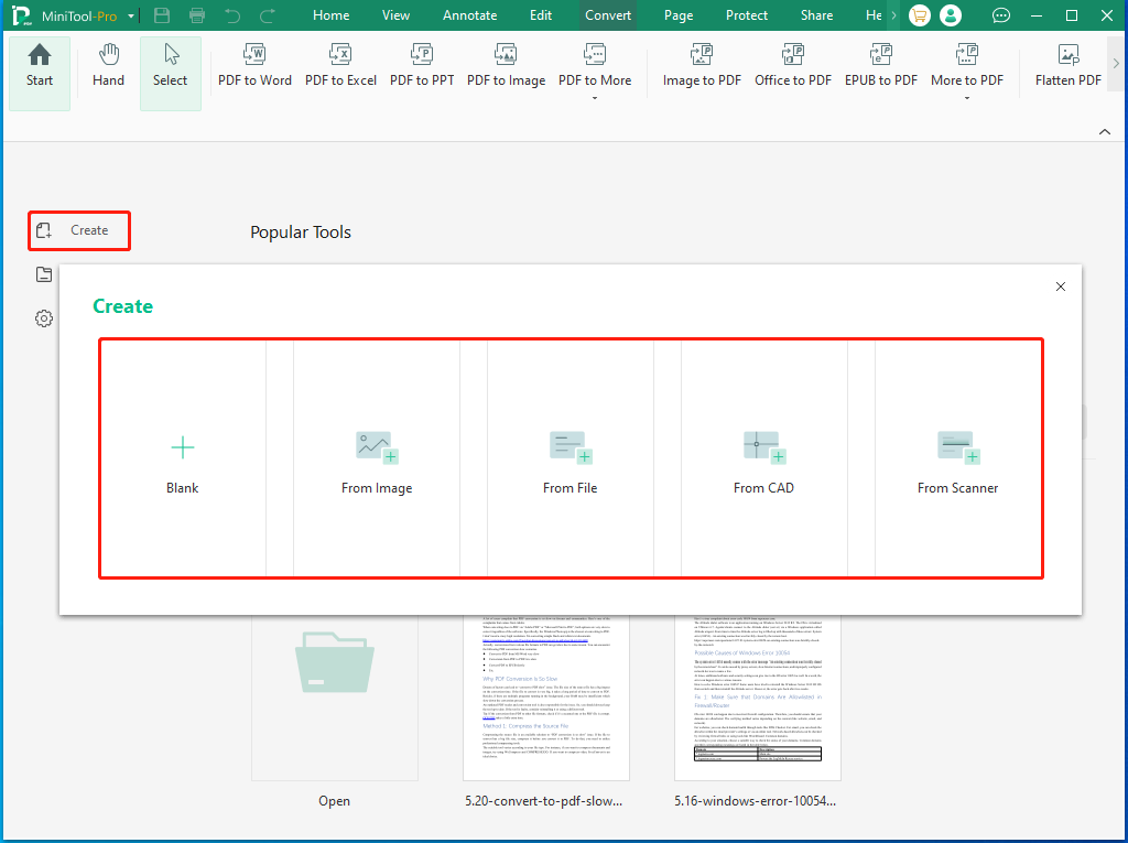 create PDF using MiniTool PDF Editor