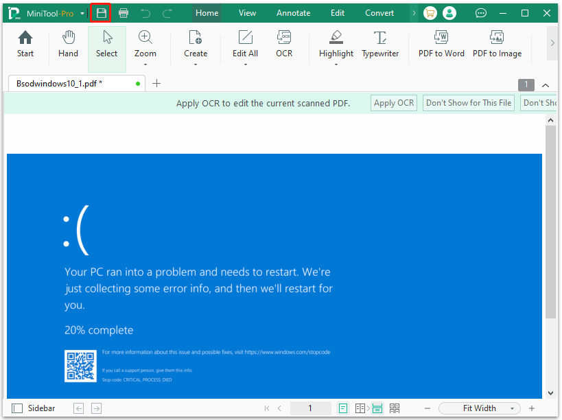 convert image to PDF using MiniTool PDF Editor