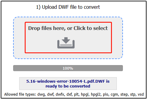 upload DWF files to convert
