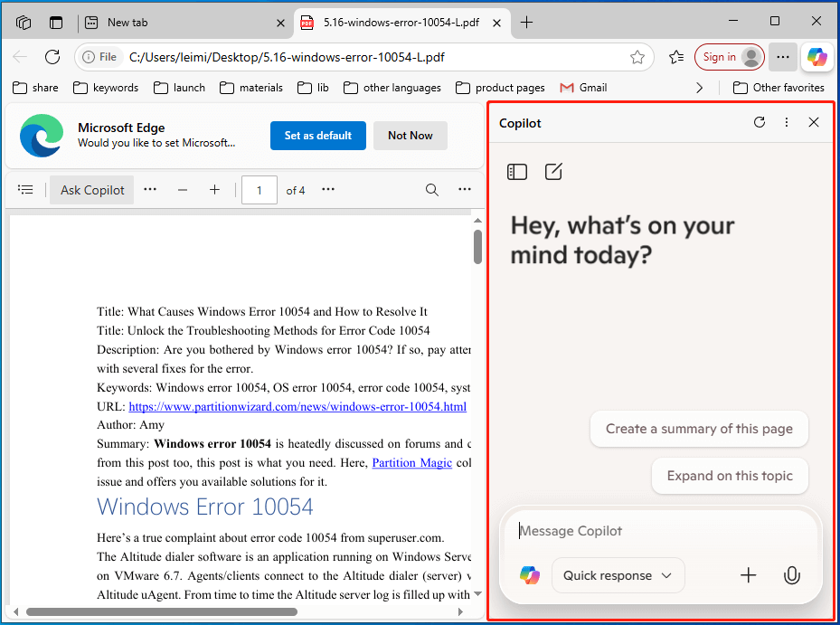 let Copilot convert PDF to Excel