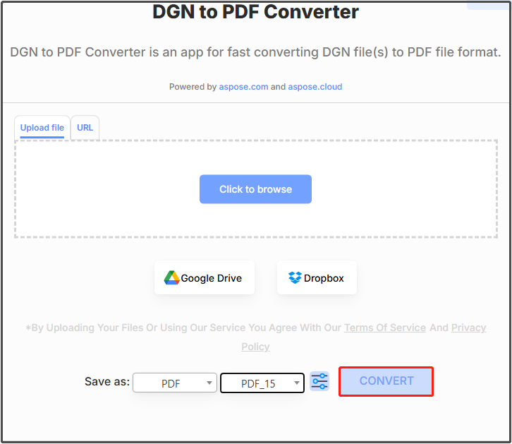 convert DGN to PDF via ASPOSE