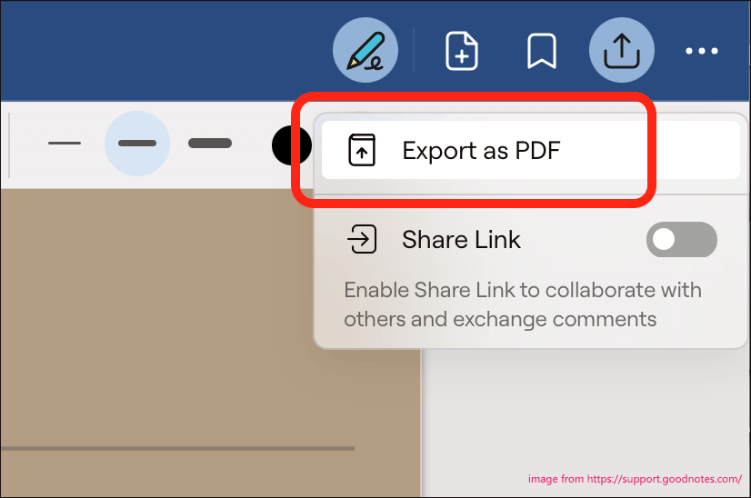 export Goodnotes to PDF