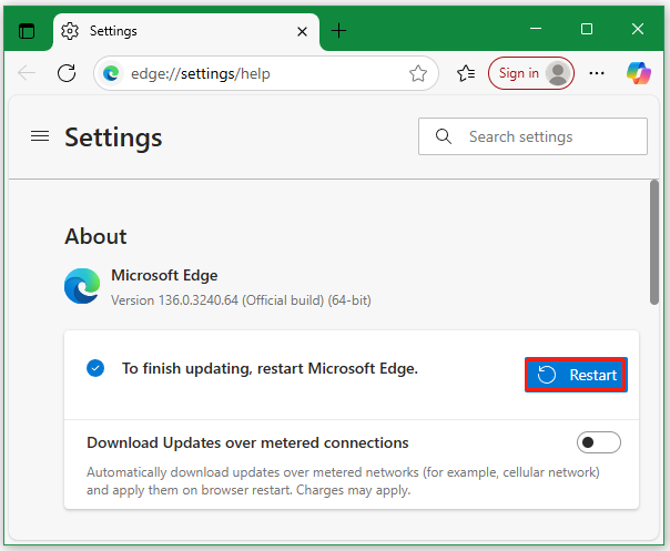 update Microsoft Edge