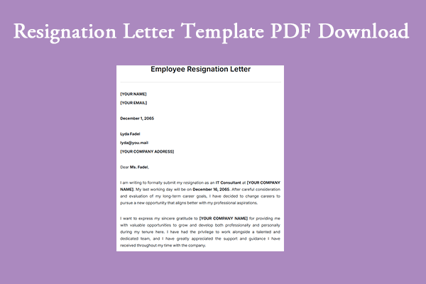 Resignation Letter Template PDF Download – 3 Sites!