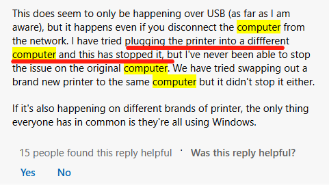 a user report