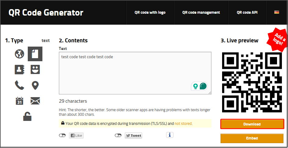 generate QR code online