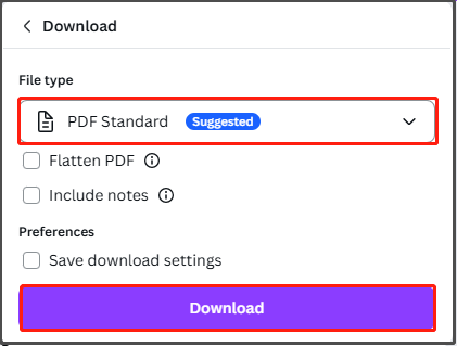 click Download to save the PDF file to your PC