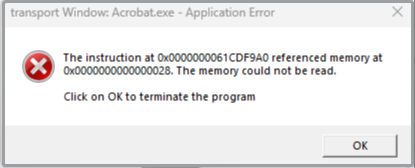 the memory could not be read error message