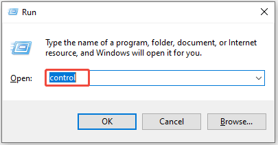 open Control Panel from Run