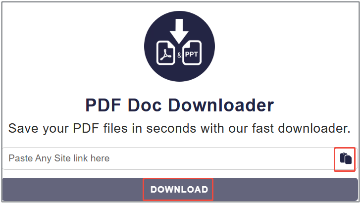 paste the URL and click DOWNLOAD