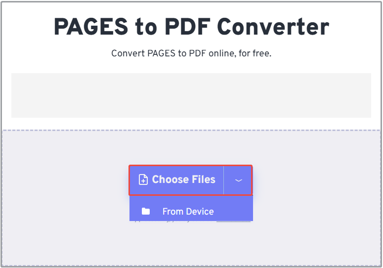 upload PAGES to the converter