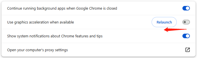 disable Chrome hardware acceleration