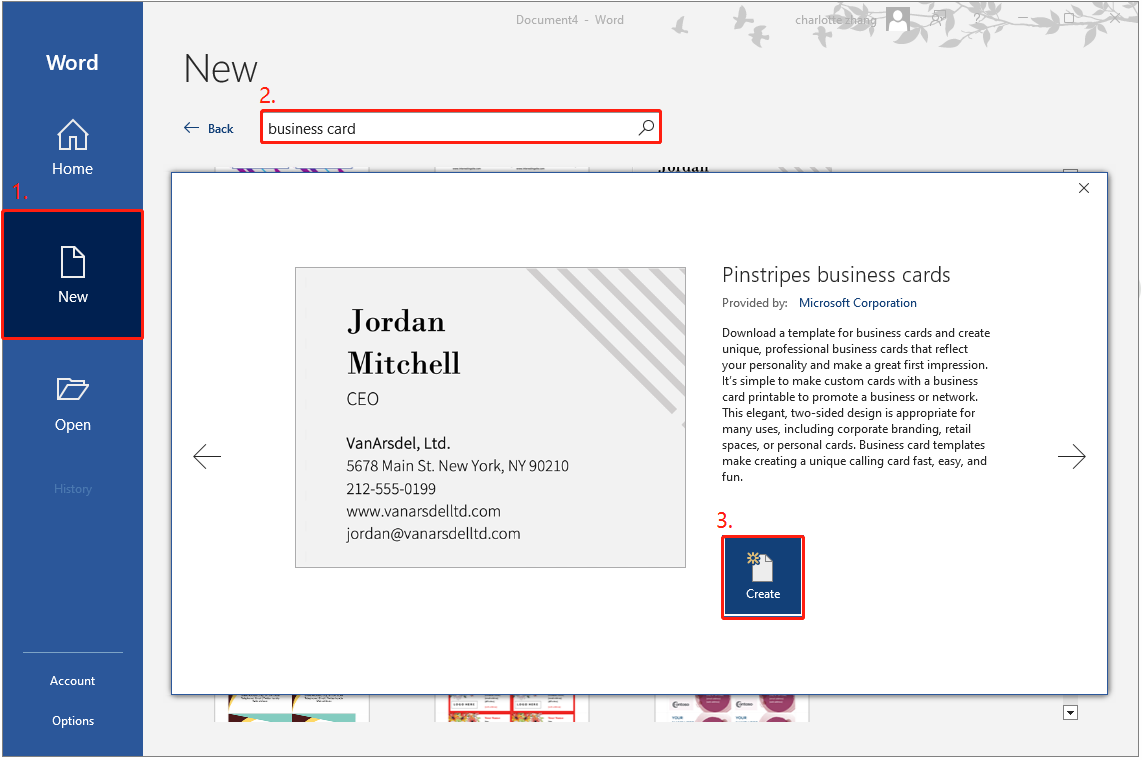 choose one business card template