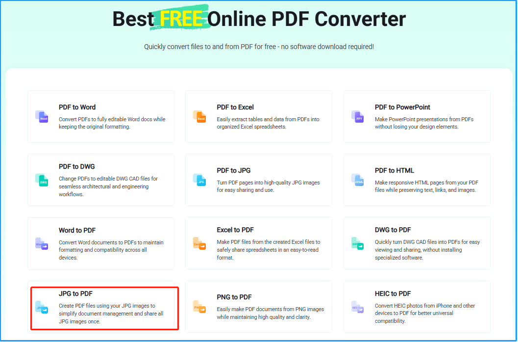 click JPG to PDF