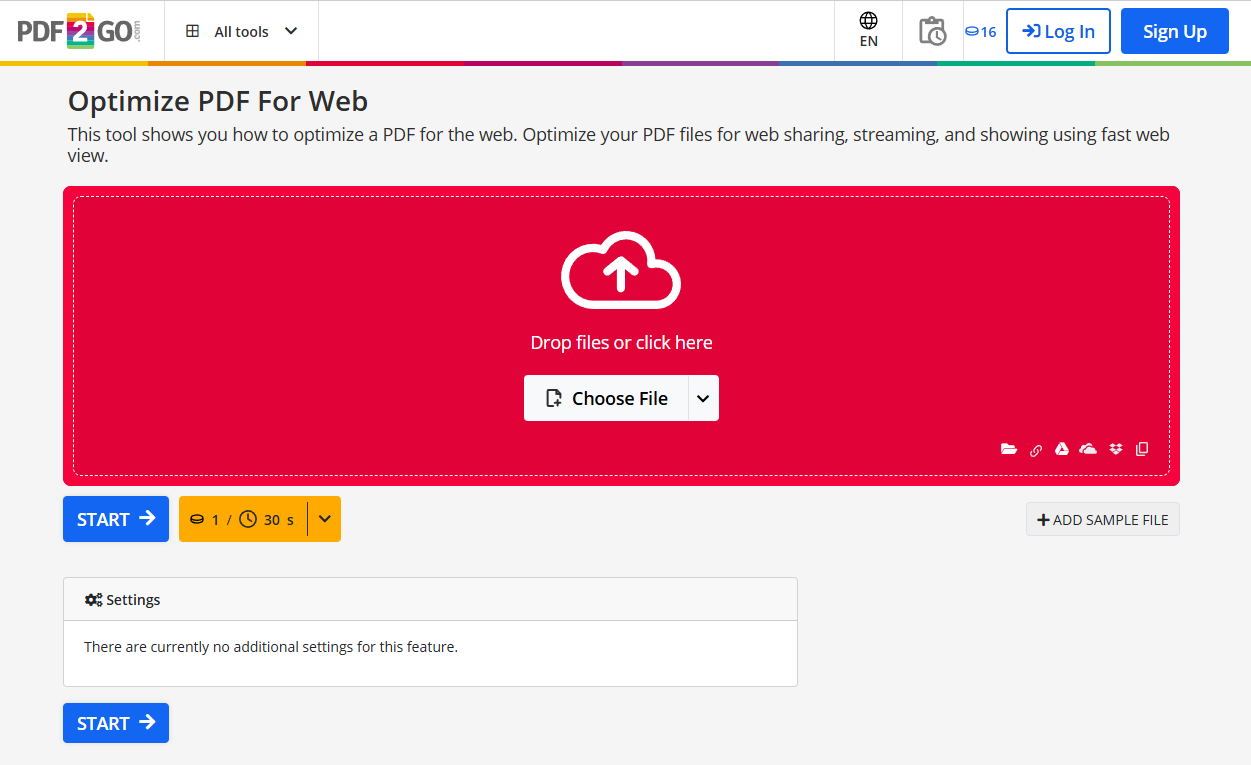 click Choose File to upload PDF file to this website