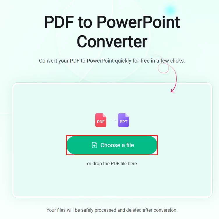 convert PDF to PowerPoint using MiniTool Online PDF Converter