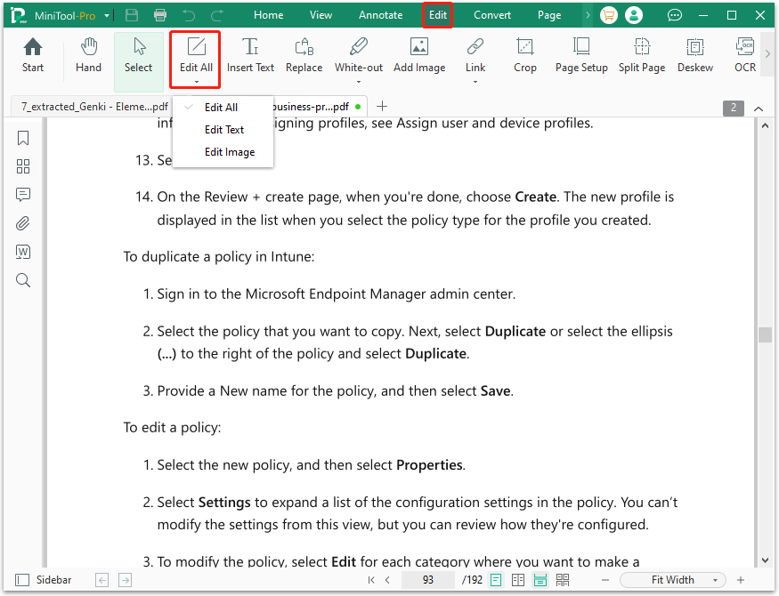 edit PDF file in MiniTool PDF Editor