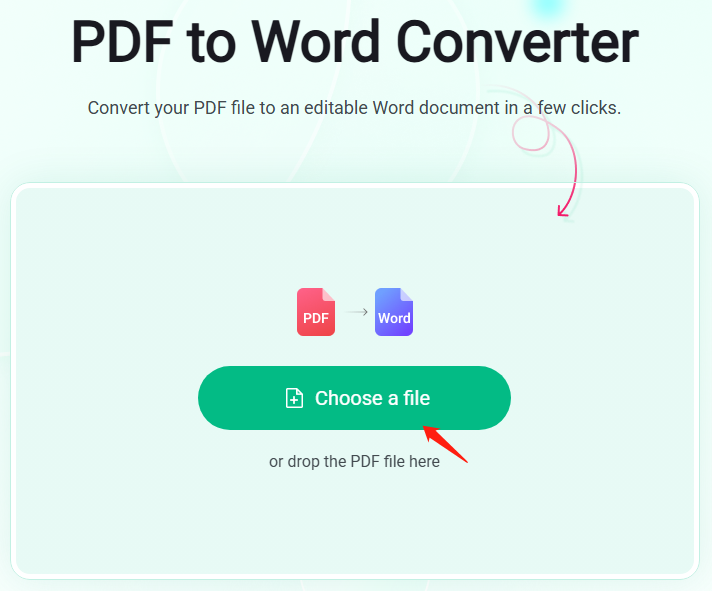 drag a file into MiniTool PDF Online Converter