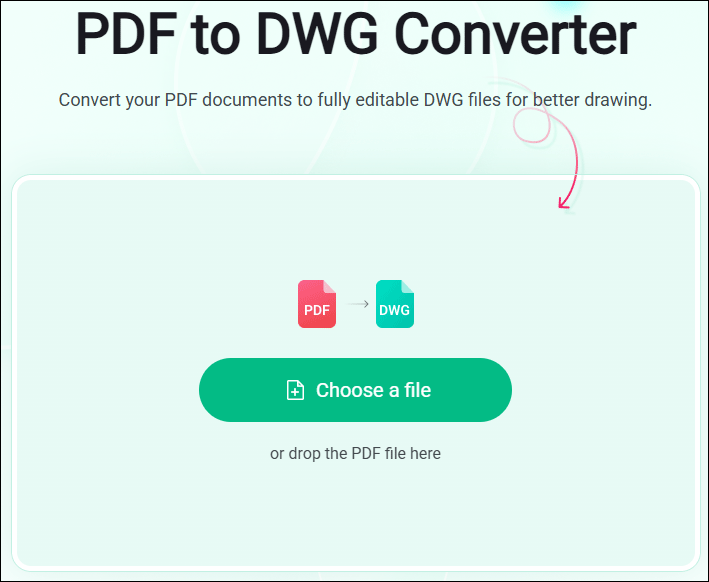 convert PDF to DWG online
