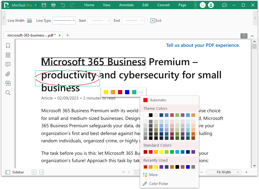 circle something in PDF