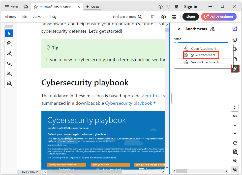 extract embedded files from PDF with Adobe Acrobat