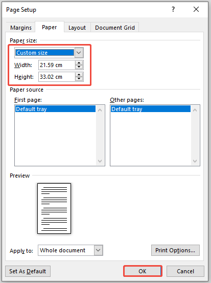 input the values and save changes