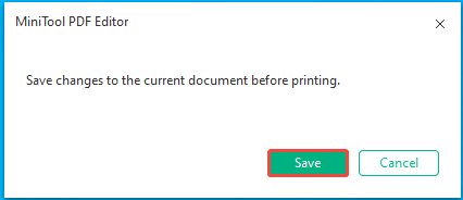 confirm settings as prompted in MiniTool PDF Editor