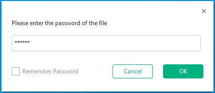 screenshot showing entering the open password in MiniTool PDF Editor