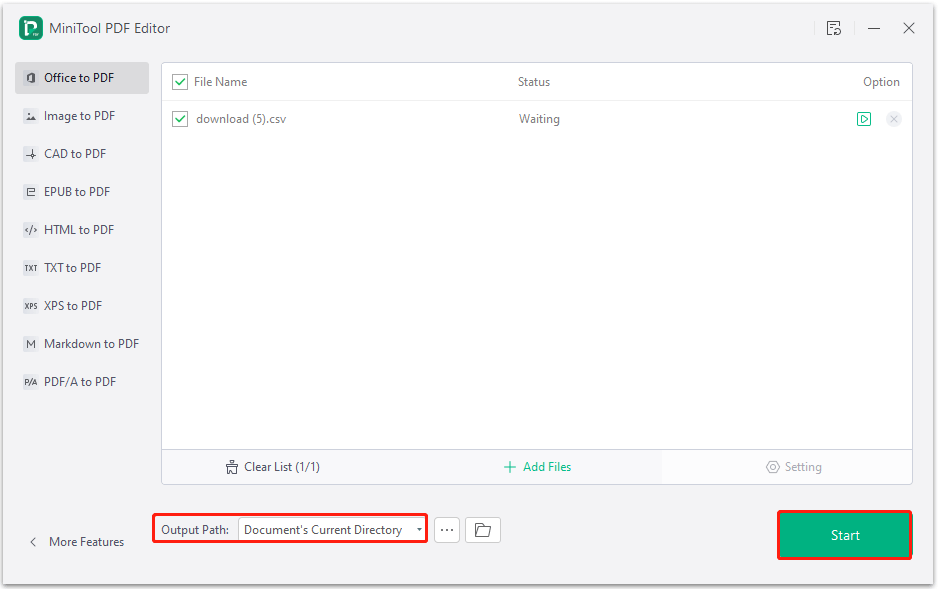 convert Excel to PDF using MiniTool PDF Editor