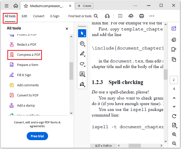 compress a PDF in Adobe Acrobat