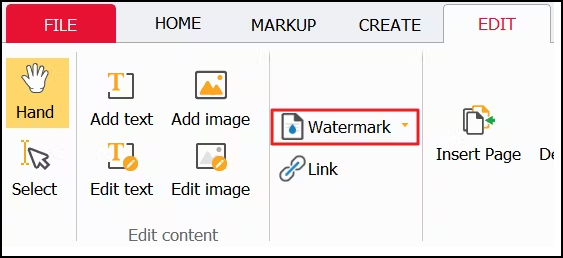 click watermark in PDFpro