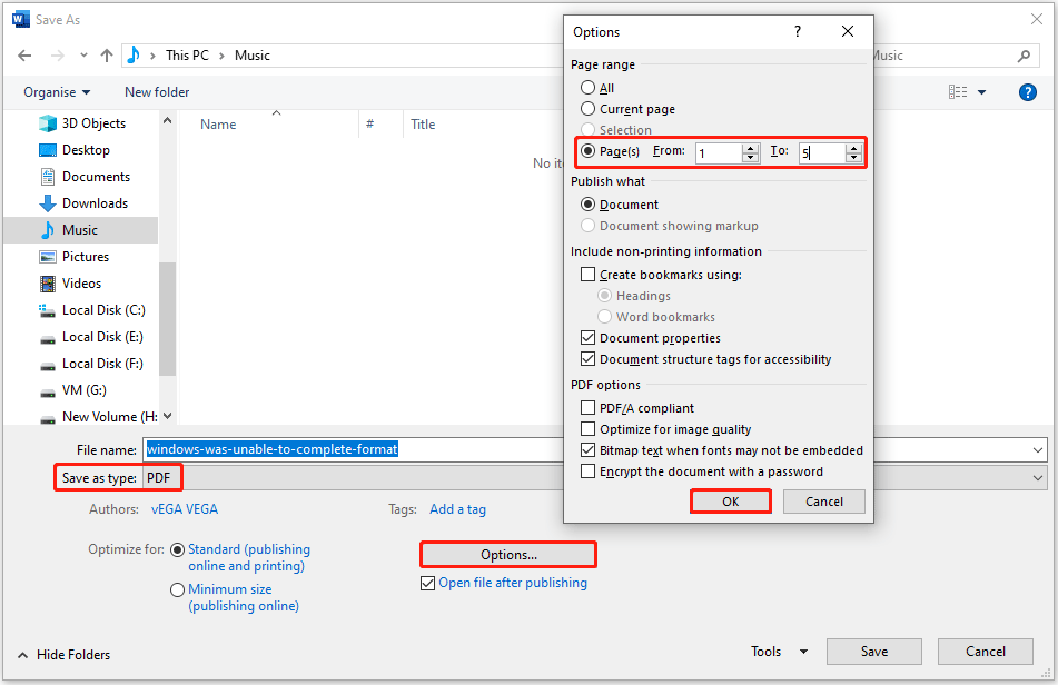 split a Word document into multiple PDFs using Microsoft Word