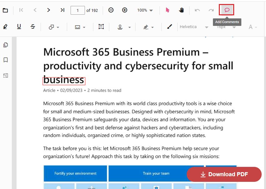 The process of adding notes in PDF via PDFgear.