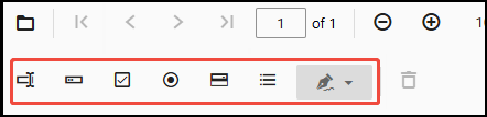 PDFgear fillable PDF form creator interface with the form field buttons.