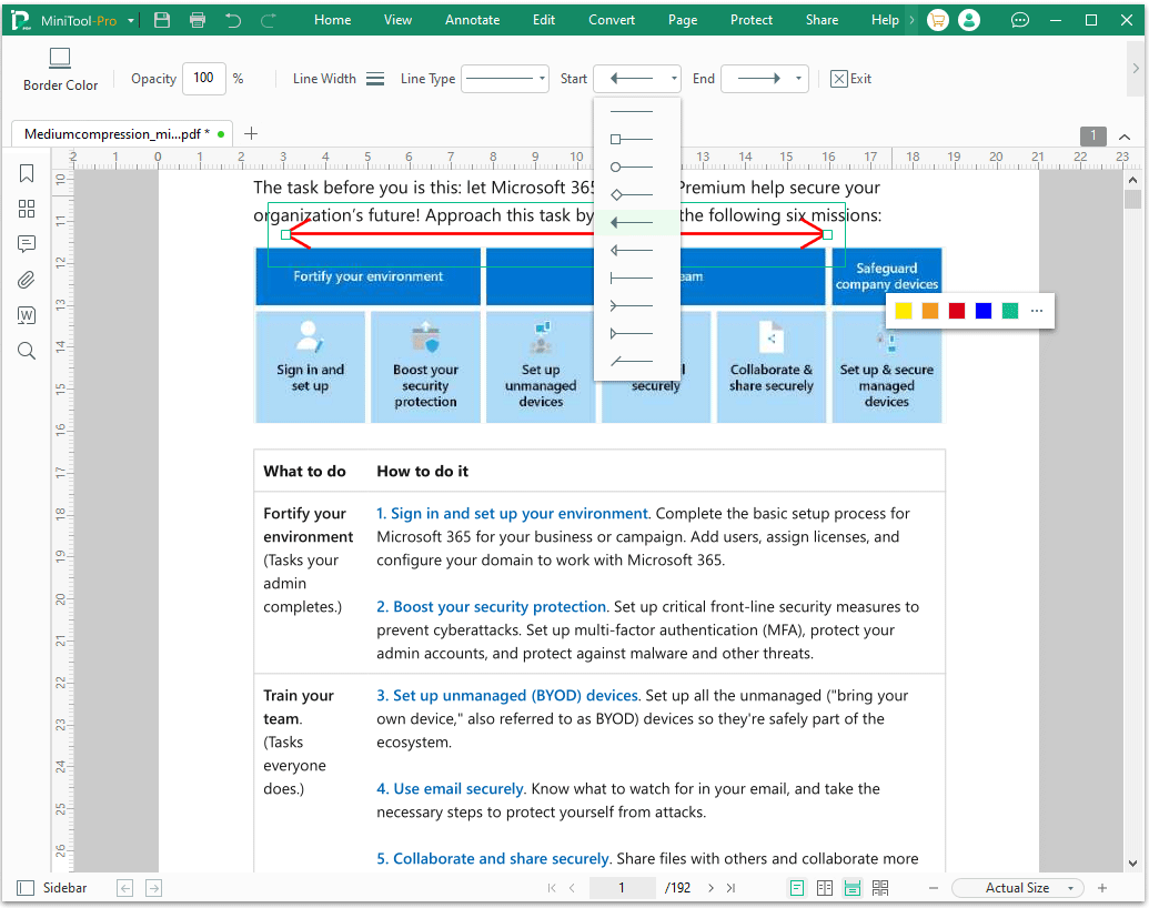 The MiniTool PDF Editor Line interface.