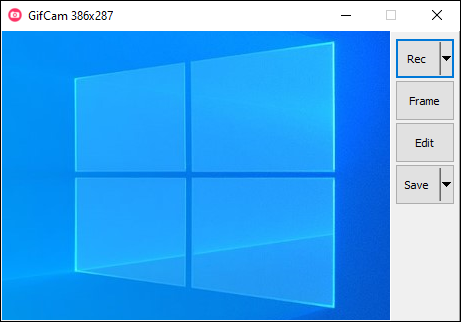 The main interface of GifCam.